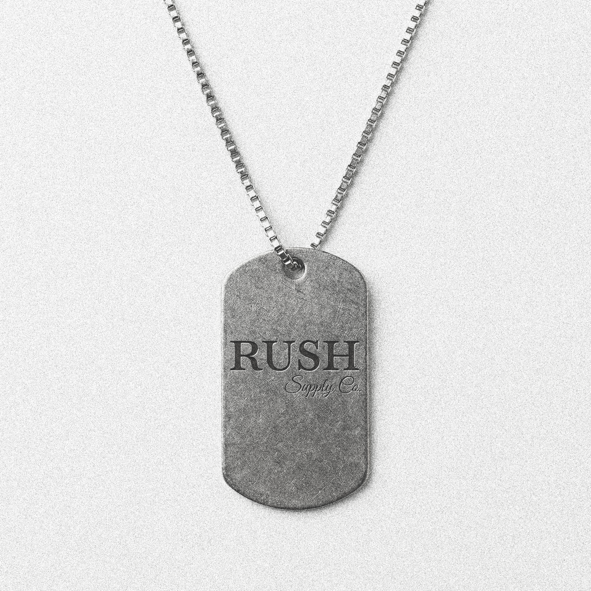 Rush Supply Co. Dog Tags angle A